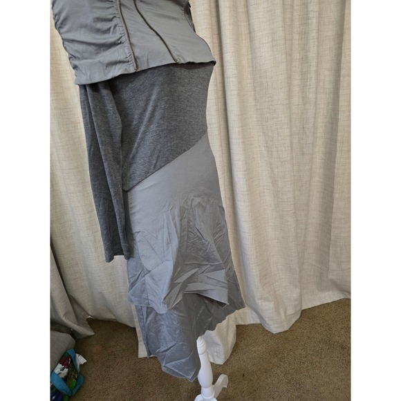La El Couture Asymmetrical Layered Dress Grey Size Small Lagenlook, Avant-Garde - Picture 5 of 8